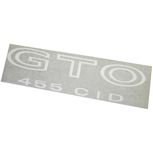 1970-73 Pontiac White "GTO 455 CID"  Decal 1pc