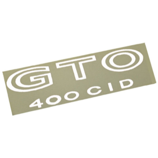 1973 Pontiac White "GTO 400 CID"  Decal 1pc
