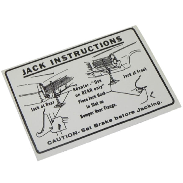 1964 Pontiac Full Size & Grand Prix Jack Instruction Decal