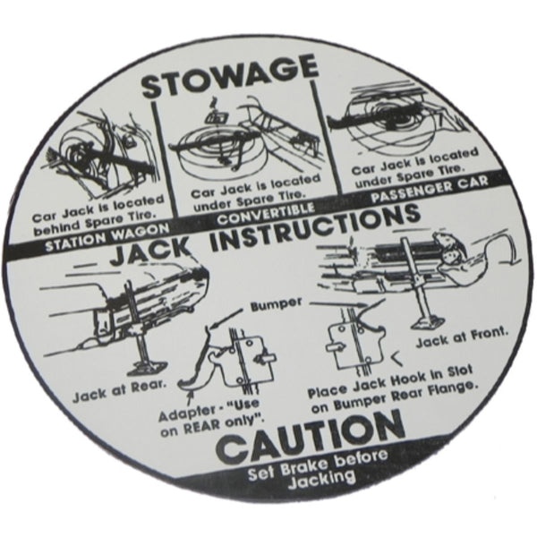 1965 Pontiac Full Size & Grand Prix Jack Instruction Decal