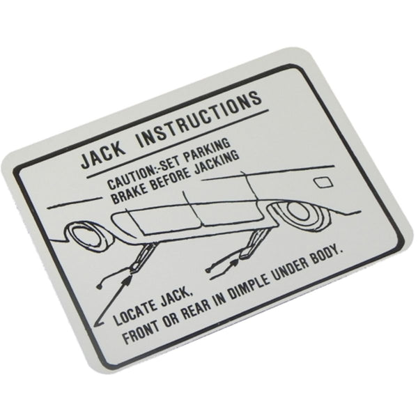 1961-63 Tempest Jack Instruction Decal 1 pc