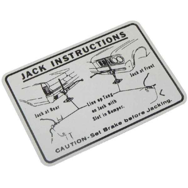 1964 Pontiac GTO Jack Instruction Decal 1pc