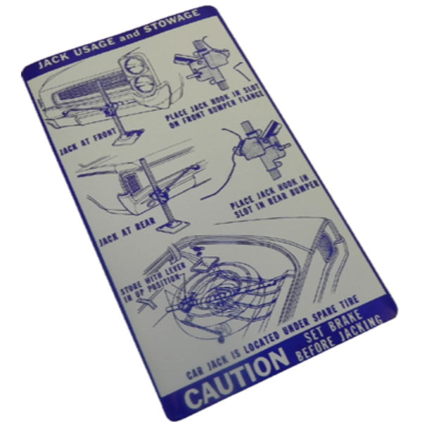1966 Pontiac GTO Jack Instruction Decal 1pc