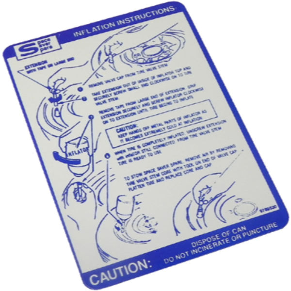 1967-69 Firebird Inflation Space Saver Spare Decal 1pc