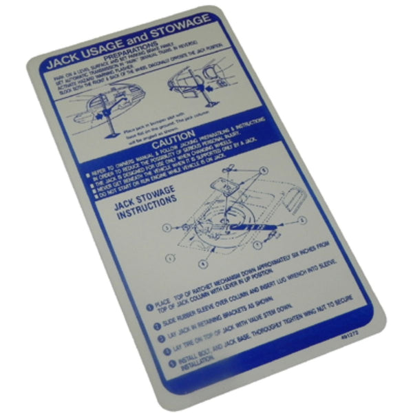 1971 Firebird Jack Instruction Decal 1pc