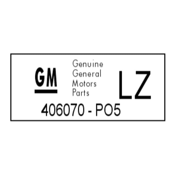 1968-1972 Oldsmobile Wheel Rim Tag LZ 1972 SSI PO5 14X7