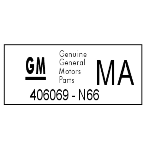1968-1972 Oldsmobile Wheel Rim Tag MA N66 Super Stock II & III