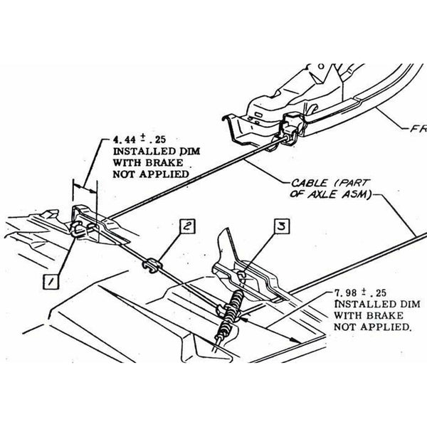 1970-74 GM F-body Parking Brake Cable Hardware Kit, 6pc
