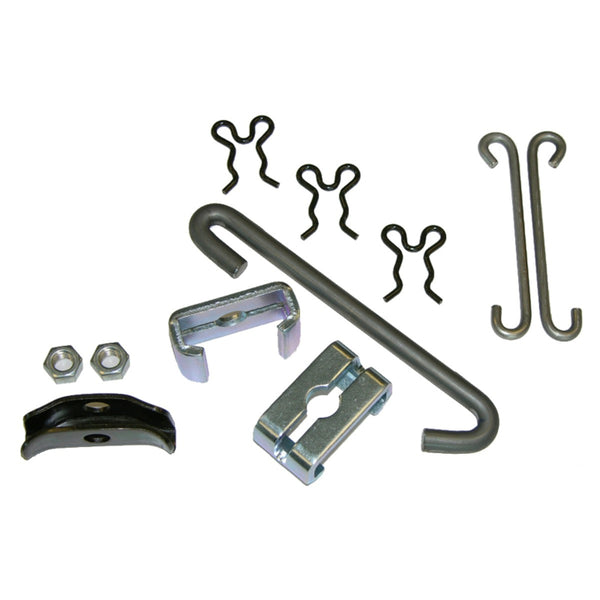 1964-1967 GM A-body Chevrolet Chevelle, El Camino Power Glide, T-350, and Manual Transmission Parking Brake Cable Hardware Kit, 11pc