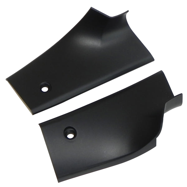 1968-1972 Pontiac GTO Rear Package Tray Window Corner Escutcheons, Pair - Black