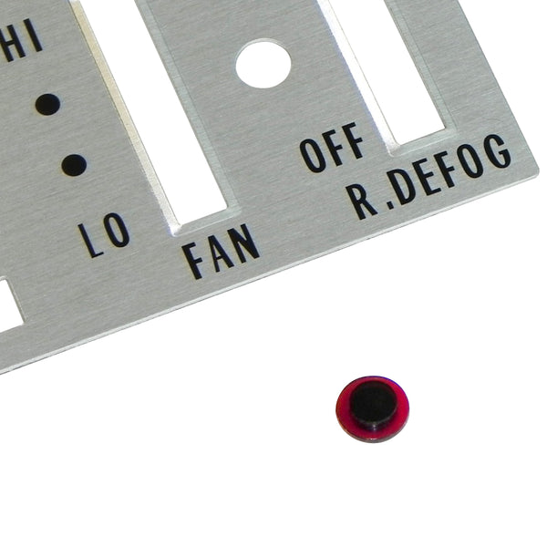 1970-72 Oldsmobile Cutlass 442 Heater And AC Control Panel Placard Red Lens and 8 Track Player Red Lens