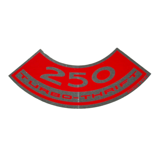 250 TURBO-THRIFT Small Block Air Cleaner Decal.