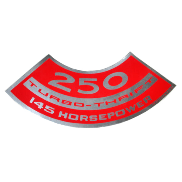 250 TURBO-THRIFT 145 HP Small Block Air Cleaner Decal.