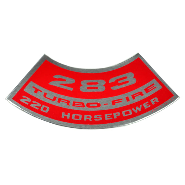 283 TURBO-FIRE 220 HP Small Block Air Cleaner Decal.