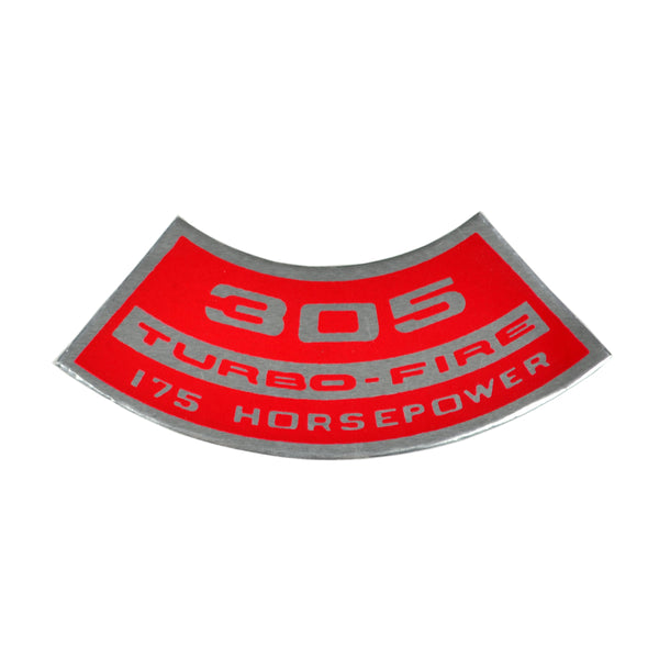 305 TURBO-FIRE 175 HP Small Block Air Cleaner Decal.