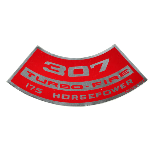 307 TURBO-FIRE 175 HP Small Block Air Cleaner Decal.