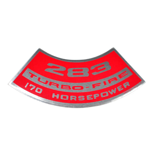 283 TURBO-FIRE 170 HP Small Block Air Cleaner Decal.