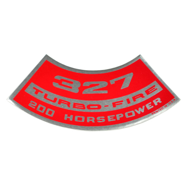 327 TURBO-FIRE 200 HP Small Block Air Cleaner Decal.