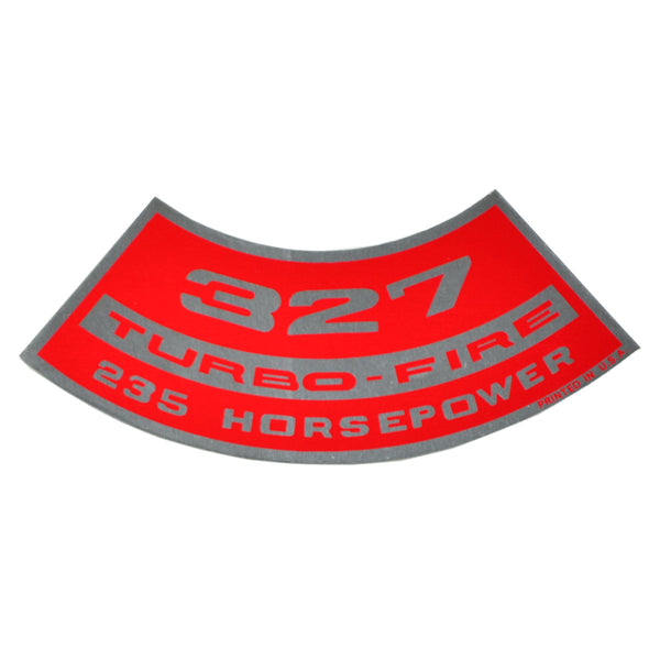 327 TURBO-FIRE 235 HP Small Block Air Cleaner Decal.