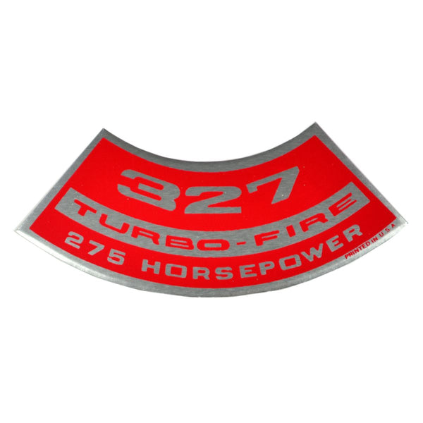 327 TURBO-FIRE 275 HP Small Block Air Cleaner Decal.