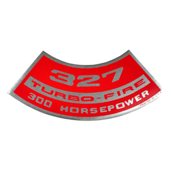 327 TURBO-FIRE 300 HP Small Block Air Cleaner Decal.
