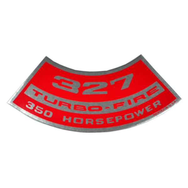 327 TURBO-FIRE 350 HP Small Block Air Cleaner Decal.