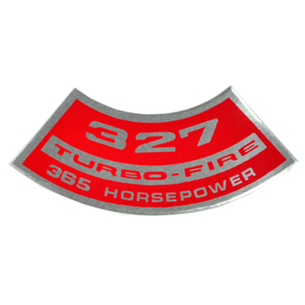 327 TURBO-FIRE 365 HP Small Block Air Cleaner Decal.