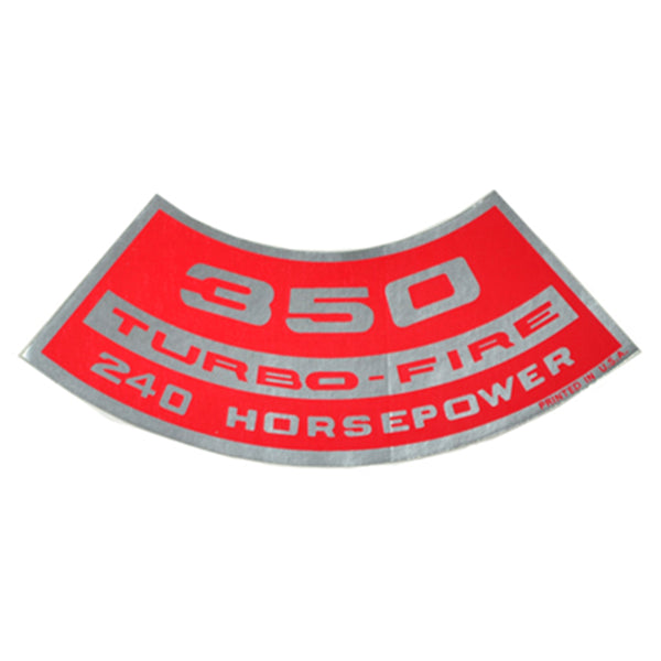 350 TURBO-FIRE 240 HP Small Block Air Cleaner Decal.