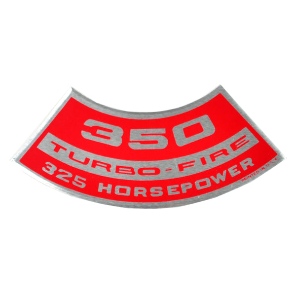 350 TURBO-FIRE 325 HP Small Block Air Cleaner Decal.