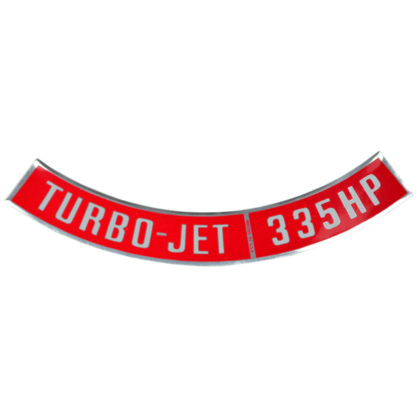 Turbo - Jet 335 HP Big Block Air Cleaner Decal.