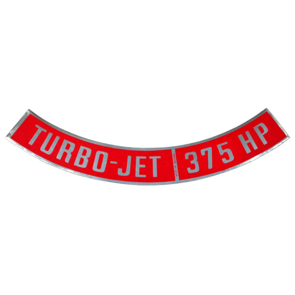 Turbo - Jet 375 HP Big Block Air Cleaner Decal.