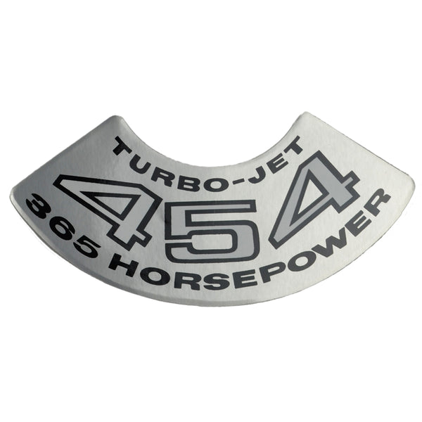 Turbo - Jet 454/365 HP Big Block Air Cleaner Decal.