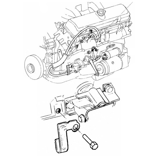 1972-79 Pontiac V8 Battery Cable Motor Mount Routing Clip 1pc