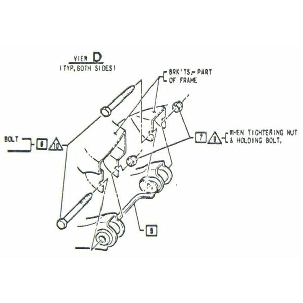 1964-72 GM A-Body 1967-69 F-Body 1968-74 X-Body Suspension Control Arm to Frame Mounting Bolts, 8pc