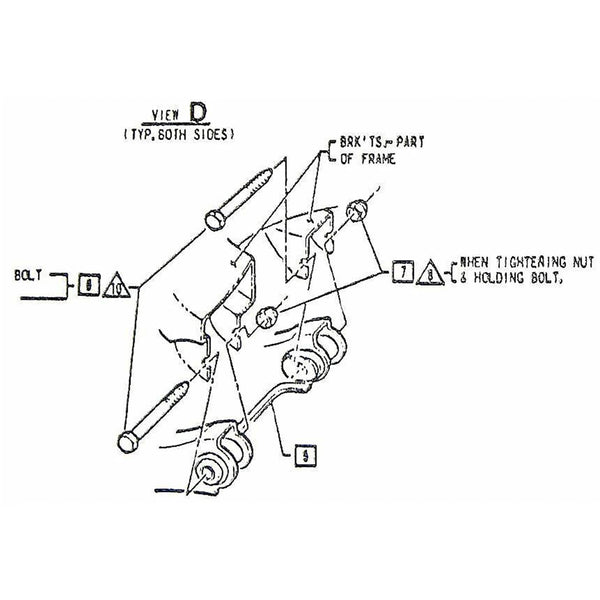 1964-74 GM Control Arm To Frame Locking Nut 4pc