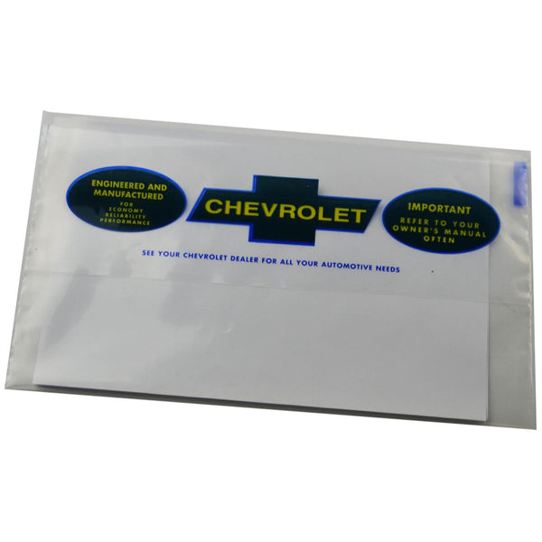 1963-66 Chevrolet Owners Manual/Paperwork Storage, Plastic Bag 1pc