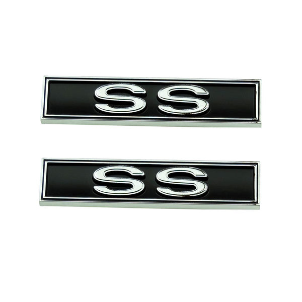 1970-72 Chevrolet Chevelle El Camino "SS" Door Panel Emblems With Mounting Clips 2pc