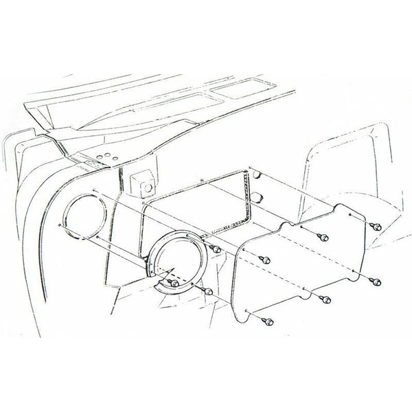 1964-74 GM A-Body X-Body 1967-69 F-Body Non AC Heater Box Firewall Hole Delete Plate 1pc