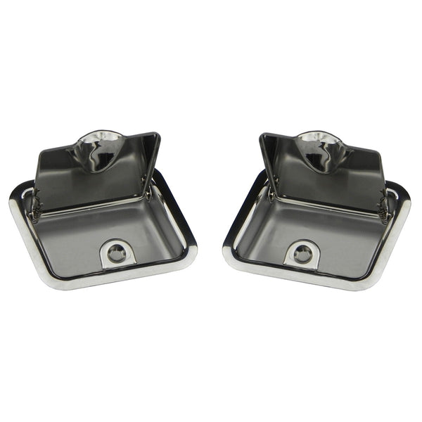 1964-67 GM A-Body Rear Arm Rest Ashtrays Not convertible Stainless Steel 2pc