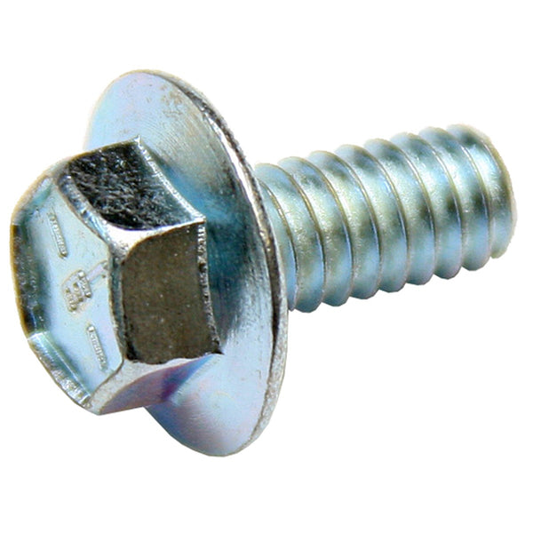 1/4" - 20 x 5.40" Hex Flange Bolt "E" Head Marking, 3/8" Head. Oldsmobile Valve Cover and Oil Pan Bolt.  Finish: Silver / Zinc.