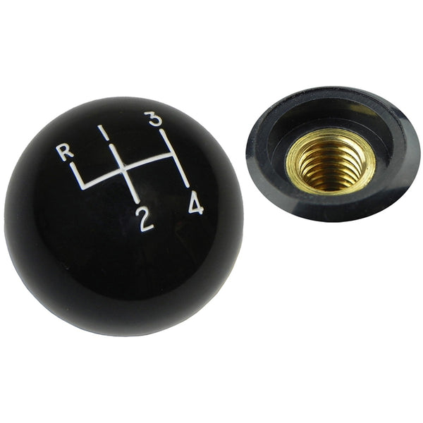 Black Hurst Gear Shift Knob. Coarse thread with white letters.