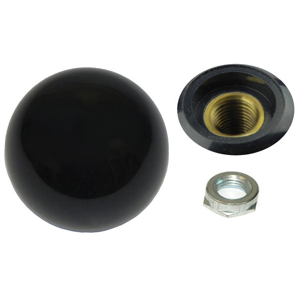 Black Hurst Gear Shift Knob. Fine Thread no letters. Includes lock nut.