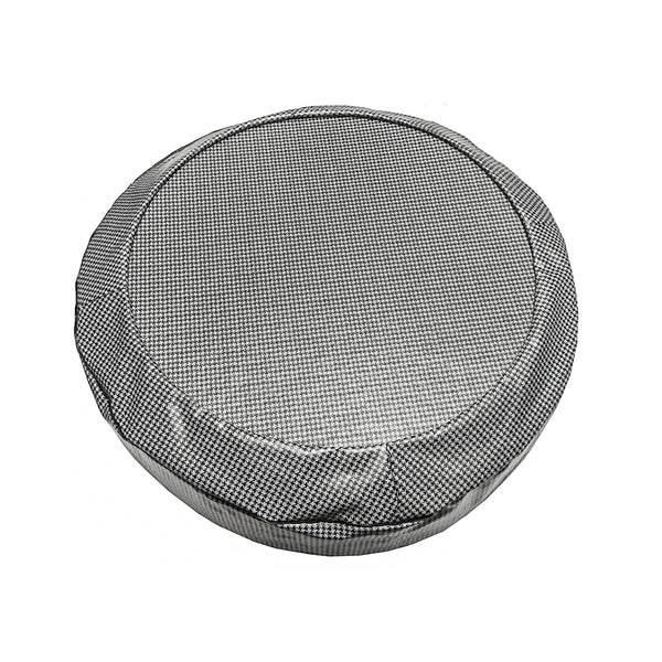 1964-77 GM Spare Tire Cover, Grey Houndstooth, Snug fit with Lower elastic band and hard board center section.