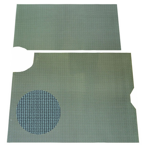 1964-66 Pontiac GTO, Lemans, Tempest Vinyl Felt Backed Trunk Mat, 2pc Aqua Houndstooth