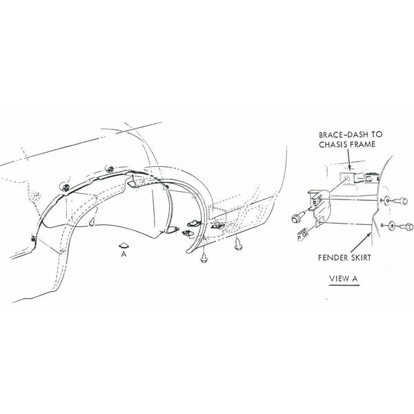 1964-67 Pontiac A-Body Inner Fender To Cowl Brackets With Hardware,16pc