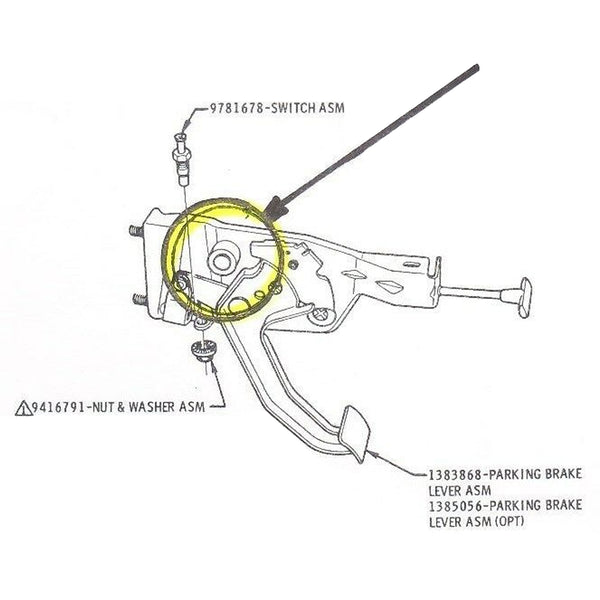 1968-81 GM Parking Brake Pedal Lever Rubber Bump Stop 1pc