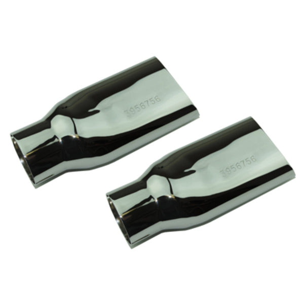 1969-72 Chevrolet Chevelle Cow Bell Chrome 2-1/2" Exhaust Tips With Number 2pc