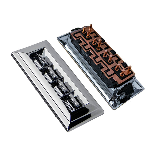 1978-91 GM Power Window Switch, Four Button, 1pc, Chrome