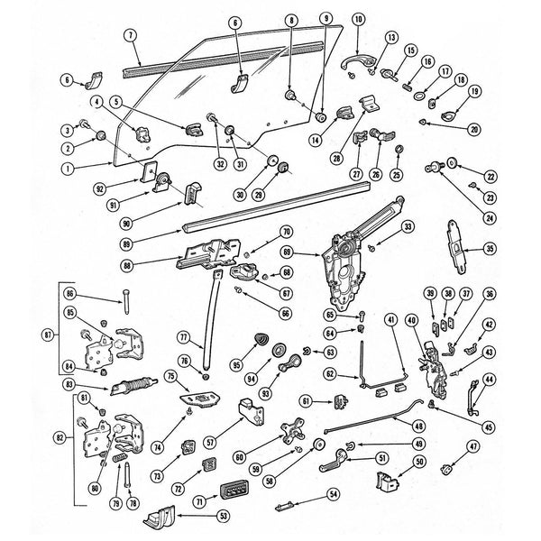 1970-72 GM A-Body (Chevelle, GTO, 442, GS) Front Side Window Glass  Glide Plate Plastic. 1pc