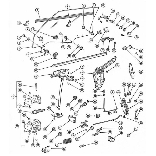 1964-77 GM Window Glass Plastic Washer Protector Inner.